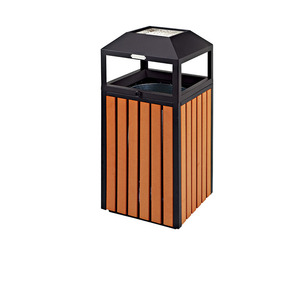 100l木纹材料仿制木质户外垃圾桶带盖分类垃圾桶 - Product Image 5