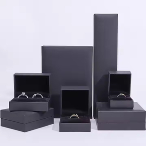 Bán buôn sang trọng màu đen Giấy hộp đồ trang sức cá nhân biểu tượng tùy chỉnh Vòng Cổ Vòng đeo tay bao bì các tông Giấy hộp đồ trang sức - Product Image 4