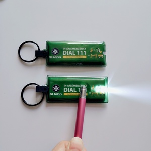 促销有用的聚氯乙烯发光二极管钥匙扣灯钥匙扣手电筒钥匙圈带标志定制形状 - Product Image 2