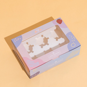 กล่องกระดาษใสสำหรับใส่คัพเค้กแบบช่องตะวันตกกล่อง2 4 6 12ช่อง - Product Image 3