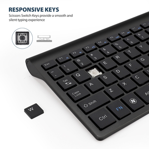 Mini teclado inalámbrico ultrafino con interfaz USB de 2,4G, combo de ratón, nuevo teclado numérico de estilo QWERTY, membrana de escritorio para Stock - Product Image 4
