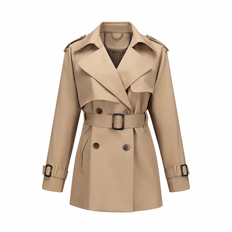 Gabardina profesional personalizada para primavera y otoño, chaquetas elegantes Vintage para mujer