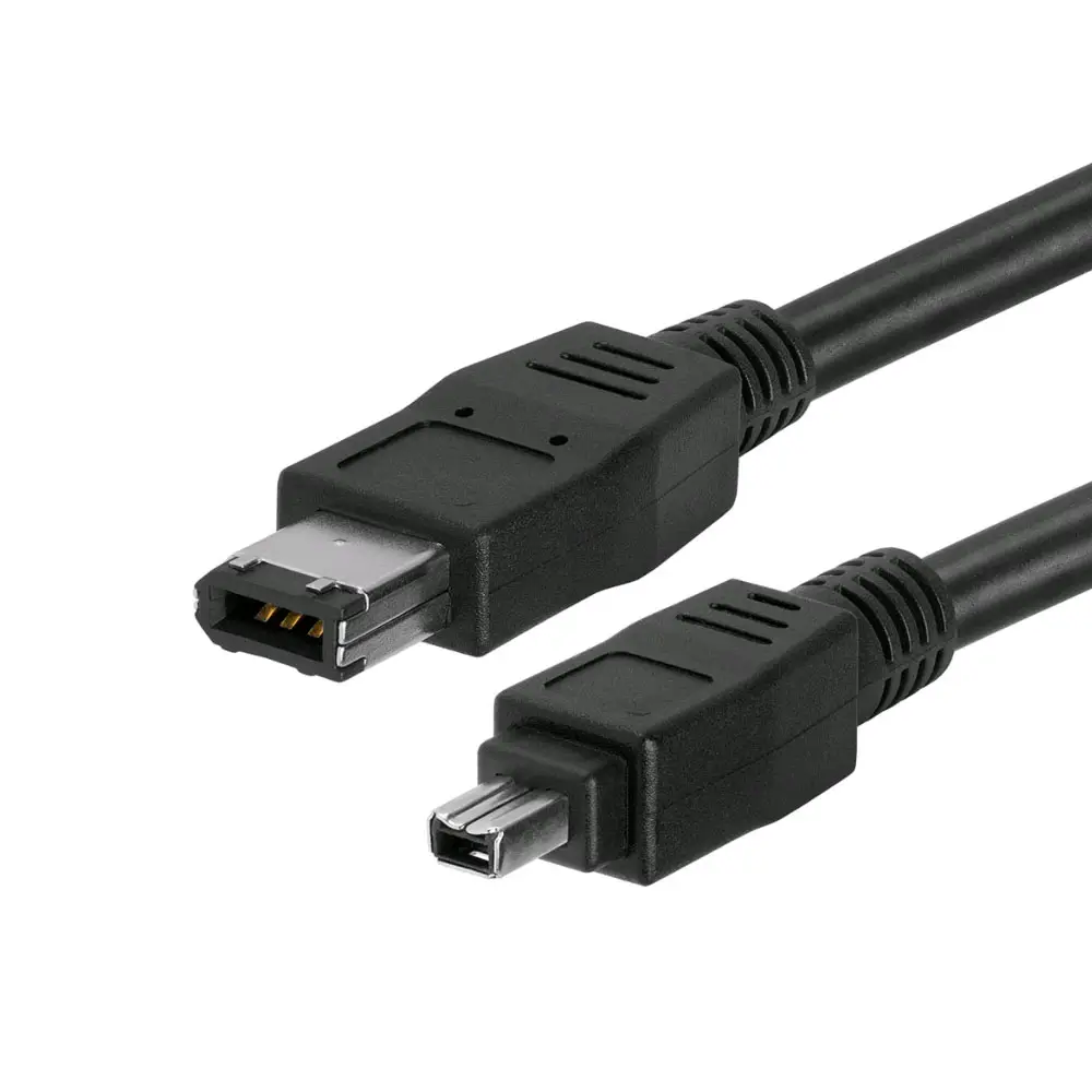 IEEE-1394 FireWire/ILink DV 6 Pin Kabel Laki-laki Ke 4 Pin Laki-laki-3 Kaki Hitam