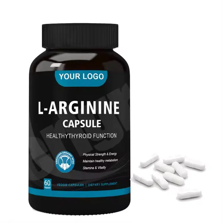 Cápsulas de L-arginina con etiqueta privada OEM, suplemento de aminoácidos, cápsulas de L-arginina