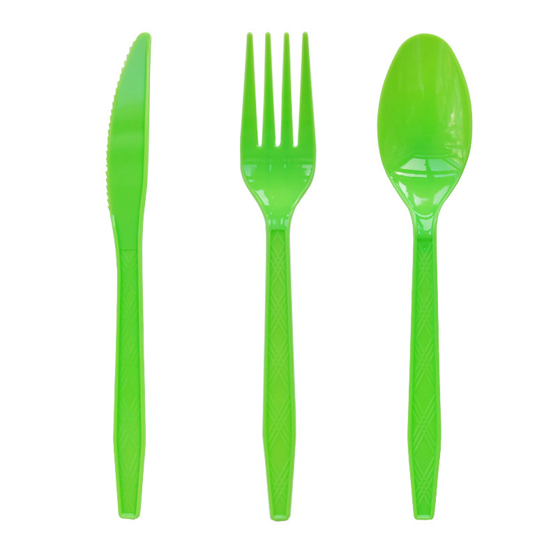 tenedor verde * 10 piezas