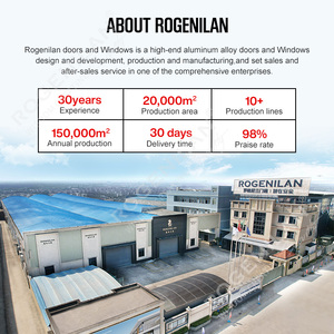 Rogenilan หน้าต่างสไลด์อลูมิเนียม2บานกระจกนิรภัยพร้อมบานเลื่อนแนวนอนสำหรับที่พักอาศัย - Product Image 6