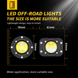 DXZ LED spot kombinasyonu Pod işık 3 inç beyaz ve sarı iki renkli destek ışık anahtarı kamyon ATV tekne için kullanılabilir - Product Image 2