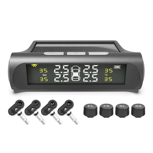 Sistema de control de presión de neumáticos inalámbrico TPMS, alarma de presión de neumáticos de coche Solar, pantalla LCD, advertencia de temperatura con 4 sensores - Product Image 2