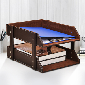 Office Three-tier Desktop <strong>File</strong> Rack Multi-tier Data Box Folder Storage Box Basket <strong>File</strong> Shelf - Product Image 2