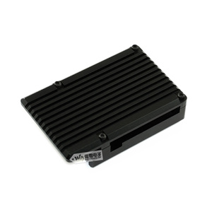 Waveshare Aluminium Alloy <strong>Case</strong> for <strong>Raspberry</strong> <strong>Pi</strong> 4 <strong>Model</strong> B Black Armour with Dual Cooling Fans - Product Image 2