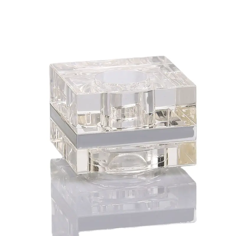 Tampa de garrafa de perfume de plástico transparente, forma quadrada 15mm