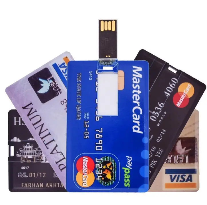 Biểu tượng tùy chỉnh 256GB ATM ngân hàng thẻ tín dụng USB Flash Drive Sim ID tín dụng USB Stick kim loại kinh doanh Bộ nhớ Pendrive thẻ với logo