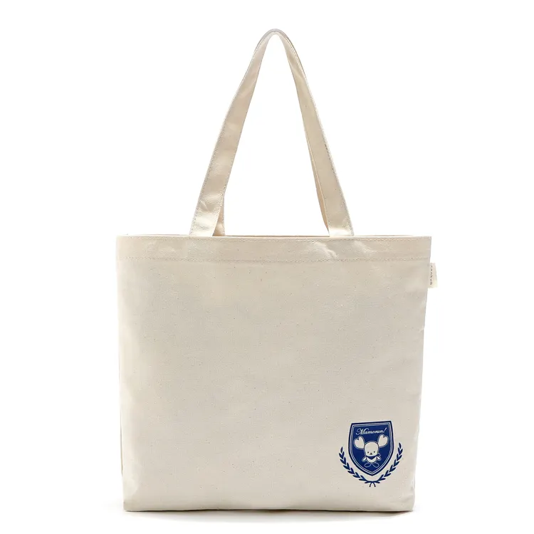 Promozionale riciclata personalizzati logo bianco biologico 16oz tela di cotone tote bag