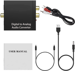 DAC <strong>Digital</strong> SPDIF Optical to <strong>Analog</strong> L/R RCA <strong>Converter</strong> Toslink Optical to 3.5mm Jack Adapter <strong>Digital</strong> to <strong>Analog</strong> Audio <strong>Converter</strong>