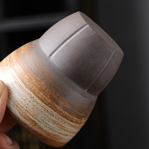 手工制作的复古可重复使用的浓缩咖啡杯杯无手柄日本风格的石器咖啡杯和茶碟套装 - Product Image 4