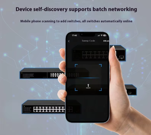24-Port Full Gigabit <strong>Layer</strong> 2 Optical <strong>Network</strong> Switch with PoE 1U Rack Type Cloud-Compatible - Product Image 2