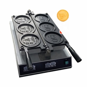 เครื่องทำวาฟเฟิลหยอดเหรียญทอง1500วัตต์เครื่องทำขนมแบบสโคนทรงกลมเครื่องอบชีส - Product Image 3