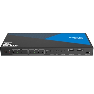 Conmutador de matriz 4x2 8K UHD HDMI 2,1 Con reducción automática y desincrustador de audio para sistema de cine en casa