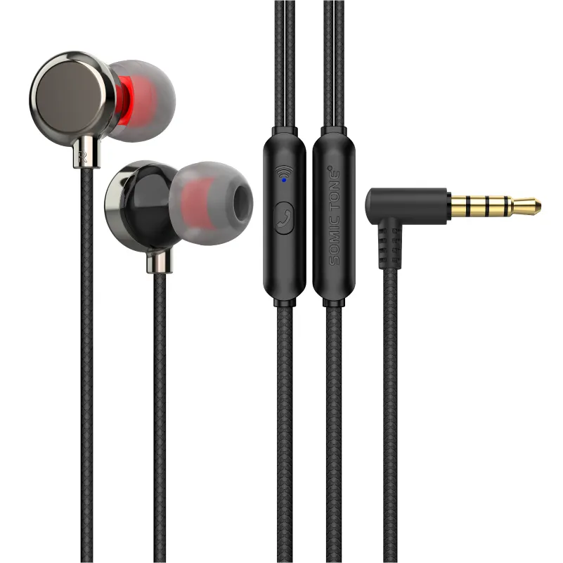 Penjualan terbaik headset earphone berkabel In-Ear dengan mikrofon berkabel 3.5mm headphone Stereo Jack & Earphone
