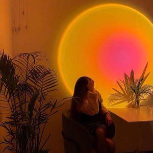 Yüksek kaliteli Sunset projektör lambası LED Sunset 360 derece rotasyon projeksiyon sunset Livestream ev Deco için dolgu işığı lambası - Product Image 4