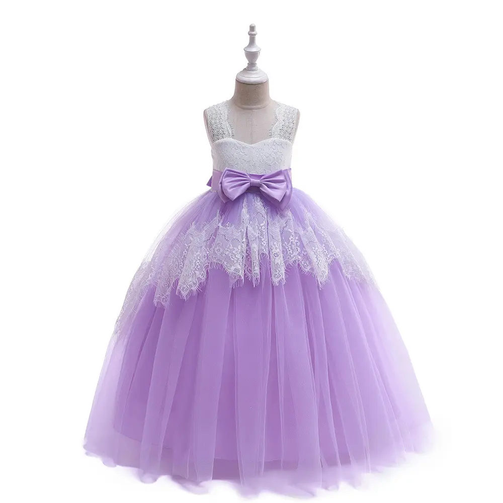 Vestidos infantis ocidental para casamentos, vestidos roxo de noite para festas, vestidos de princesa para 10 anos de idade