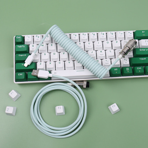 马卡龙彩色电缆usb c键盘USB飞行员键盘电缆转换器ps2至usb盘绕机械键盘电缆 - Product Image 5