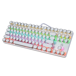 Gaming Glow <span class=keywords><strong>Keyboard</strong></span> 104 tasti tastiere da gioco arcobaleno retroilluminate a LED sospese meccaniche per PC <span class=keywords><strong>Computer</strong></span> portatile