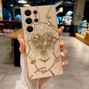 جراب حامل قلب حب فاخر بلينغ S24 S23 غطاء هاتف ماسي بحبل قصير حافظة هاتف S25 ألترا - Product Image 2