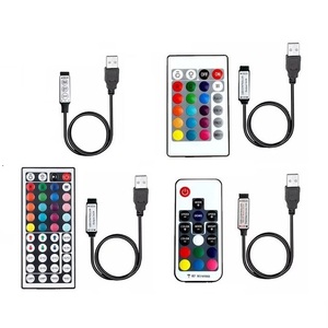 DC 5 В USB мини RGB светодиодный контроллер беспроводной RF 17key IR 24key 44key 3 кнопки для RGB Светодиодные полосы подсветки светодиодный модуль неоновые огни