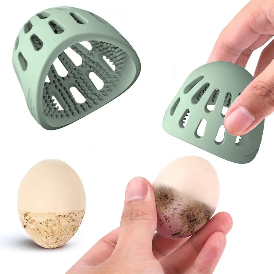 Escova multifuncional de silicone para lavar ovos, escova de limpeza reutilizável para esfregar ovos frescos