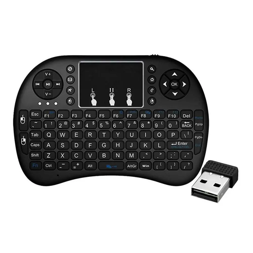 Miniteclado inalámbrico i8 con pantalla táctil, teclado ultradelgado con control remoto