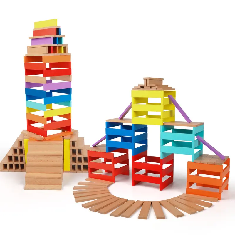 Nuevo bloque de torre de pila creativo de Madera Juguetes Montessori niños imaginación entrenamiento interacción entre padres e hijos juguetes educativos