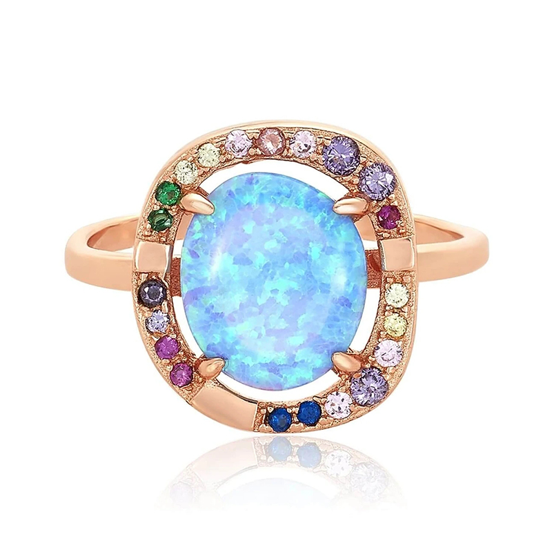 Arc-en-ciel rose or bleu opale