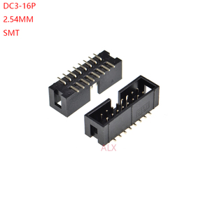 SMT 16 PIN 2.54MM pitch erkek soket düz idc kutusu üstbilgileri PCB konektörü çift sıralı SMD 2x8PIN 2X8 16 P DC3 başlık - Product Image 1