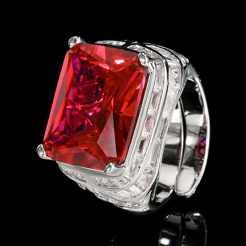 adjustable size Red corundum ring