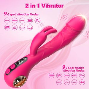 LCD ekran 9 güçlü titreşimler klitoral stimülatör gerçekçi yapay penis vibratör g-spot Bunny Clit tavşan kadın için vibratör - Product Image 2