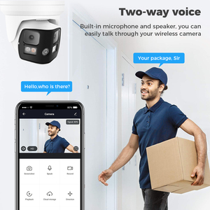 8MP 4K Smart doppia luce panoramica POE IP Camera, 4MP doppia lente 4mm 180 grado ampio visuale Videolink - Product Image 3
