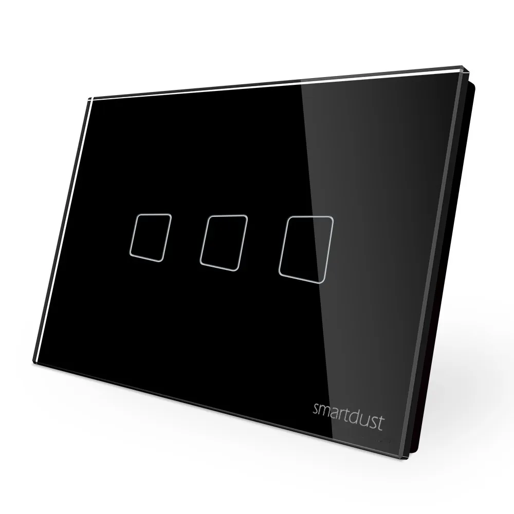 Smartdust abd avustralya en iyi uyumluluk duvar ışık regülatörü cam Panel 3 Gang dokunmatik Dimmer ışık anahtarı