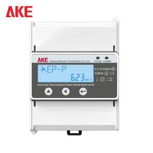 AKE meteran energi prabayar, sistem perangkat lunak penjual isi ulang fase tunggal tampilan LCD pengukur listrik - Product Image 1