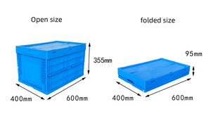 Riciclabile solido rettangolare PP cassa di plastica con coperchio pieghevole pieghevole strumento mobile per la logistica industriale scatola di stoccaggio