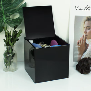 Caja de sombra acrílica pequeña transparente cuadrada de diferentes tamaños personalizada, caja de exhibición de almacenamiento acrílica con cubo con bisagras - Product Image 5