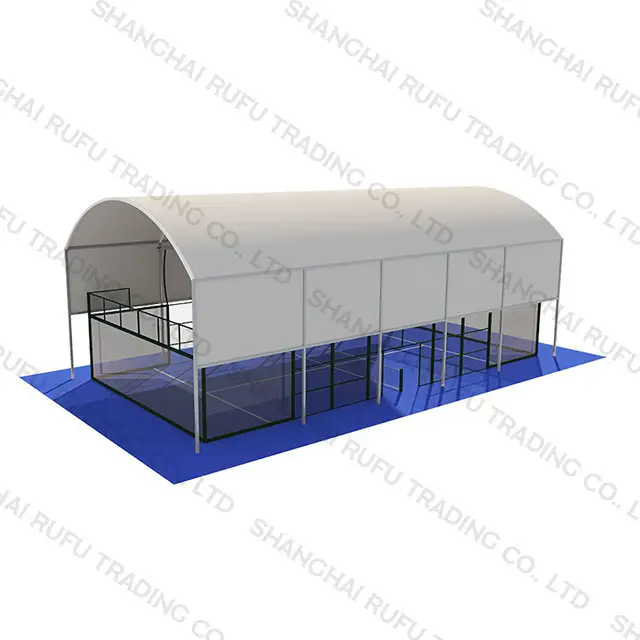 Campo de tênis de padel para quadra de tênis indoor panorâmica personalizada ao ar livre para quadras de tênis sintético