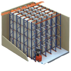 Vendita calda Drive-in Pallet sistema di scaffalature risparmio di spazio per il magazzino o lo stoccaggio utilizzando il carrello elevatore per caricare e scaricare le merci - Product Image 1