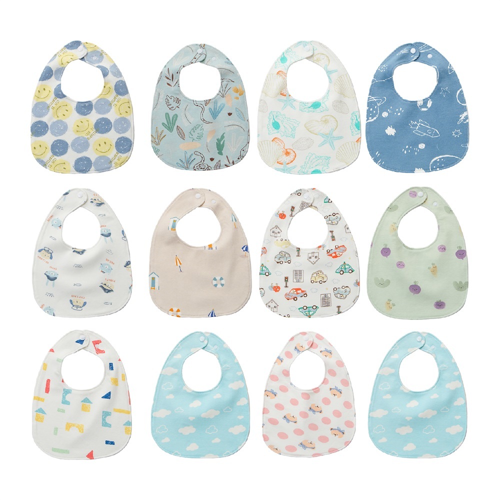 Pure Cotton Baby Bib Custom Logo Wholesale Bulk