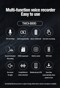 B800 Mini registratore vocale, registratore ad attivazione vocale con ricarica USB-dispositivo di registrazione portatile per lezioni, riunioni - Product Image 3