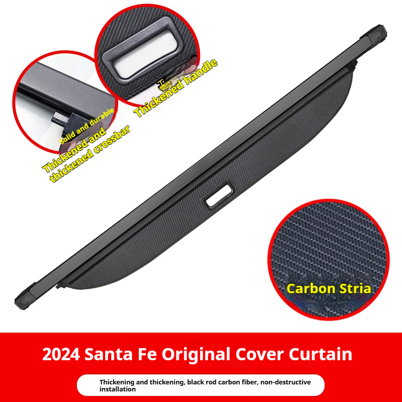 2024 Santa Fe: Negro/Beige Lona, Cuero, Estría Carbono