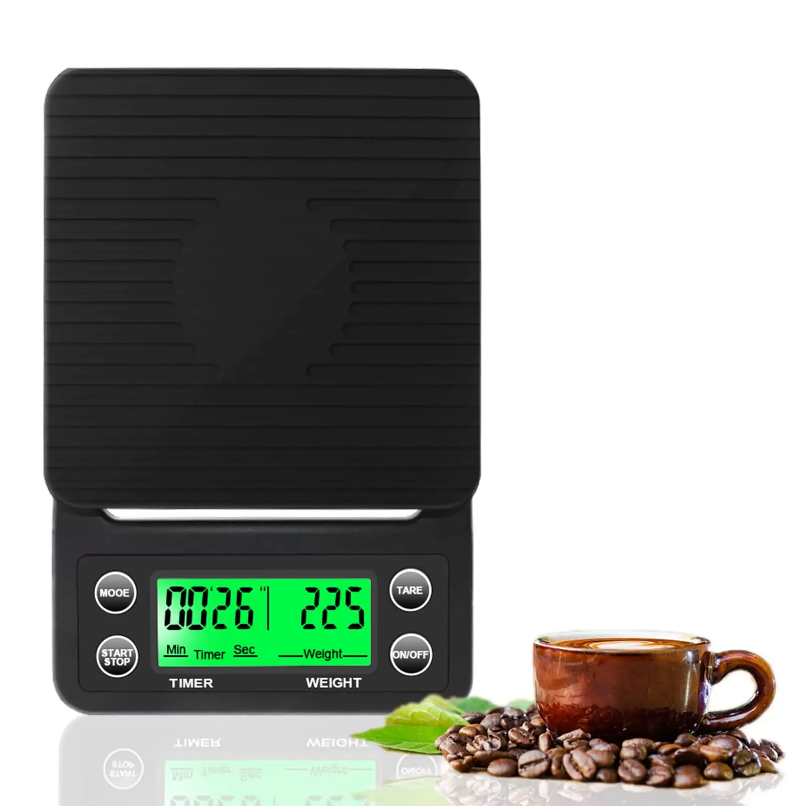 Báscula de café con temporizador, balanza de cocina de alta precisión con función de 3KG/0,1g, 5KG/0,1g