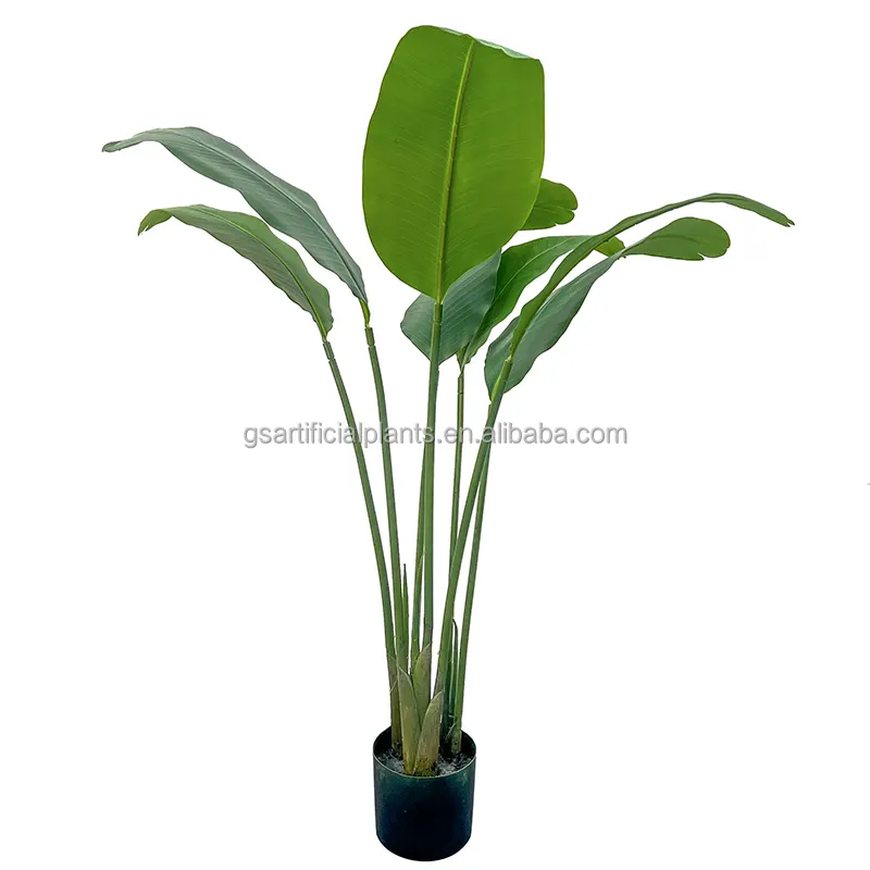 Planta alta de imitación de pájaro Artificial de GS-BKTTN01-1, árbol de seda de imitación, hoja de plátano, maceta para interior, oficina, jardín, centro comercial
