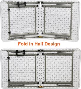 Ngoài trời trắng nhiệm vụ nặng nề nhựa dài 8ft gấp bảng cho tổ chức sự kiện dã ngoại - Product Image 4