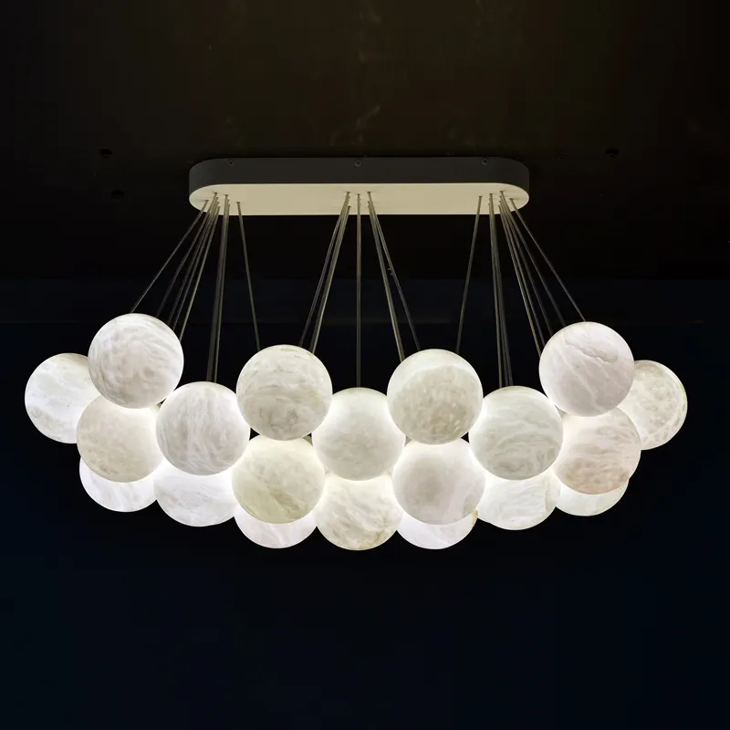 Contemporânea Bola Branca Italiana Alabastro Mármore Globo Lustre Art Decoração Lâmpada Do Teto Luz Pingente Aférica